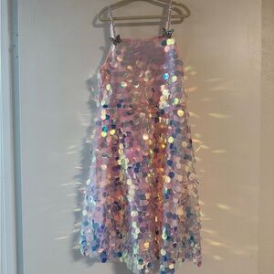 Lola + The Boys Iridescent Pink Sequin Dress